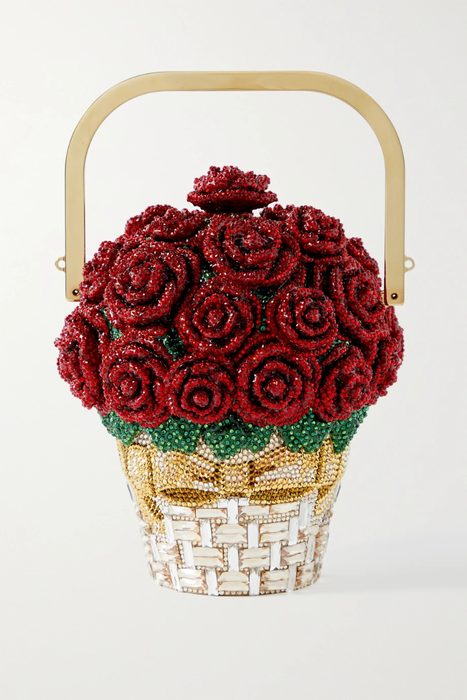 유럽직배송 JUDITH LEIBER COUTURE Basket of Roses crystal-embellished gold-tone clutch 20346390236326155