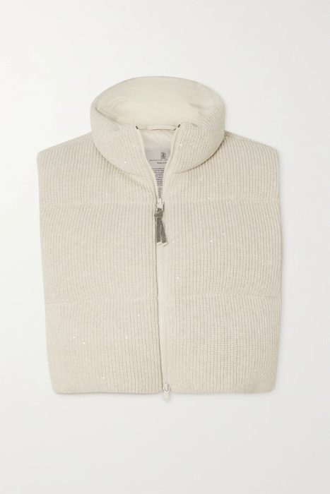유럽직배송 브루넬로쿠치넬리 BRUNELLO CUCINELLI Cropped embellished padded cotton-blend vest 29419655932426419