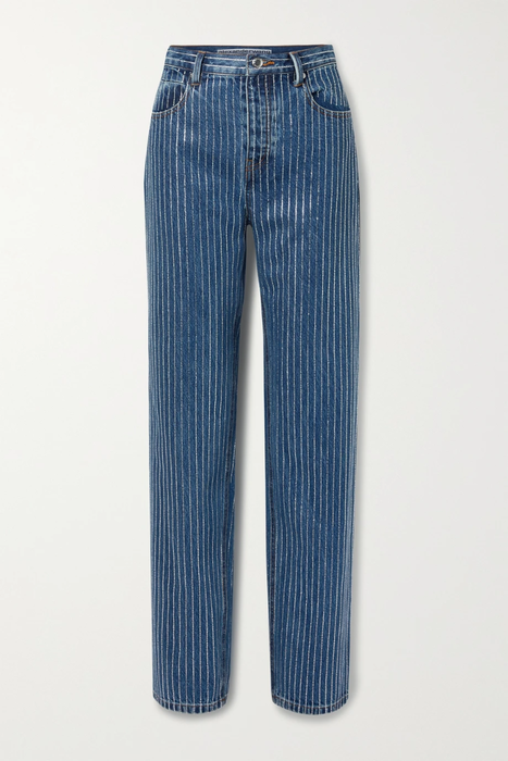 유럽직배송 알렉산더왕 ALEXANDER WANG Crystal-embellished high-rise straight-leg jeans 38063312420806919