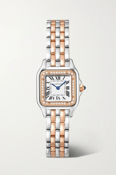 유럽직배송 까르띠에 CARTIER Panthère de Cartier 22mm small 18-karat pink gold diamond watch 19971654707113795