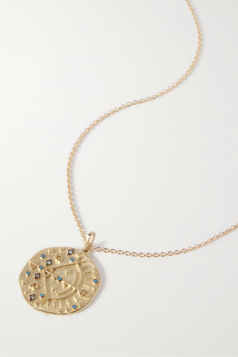 유럽직배송 CHARMS COMPANY Zodiac Virgo 14-karat gold, sapphire and diamond necklace 28941591747010156