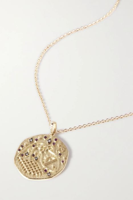 유럽직배송 CHARMS COMPANY Zodiac Virgo 14-karat gold, sapphire and diamond necklace 28941591747010152