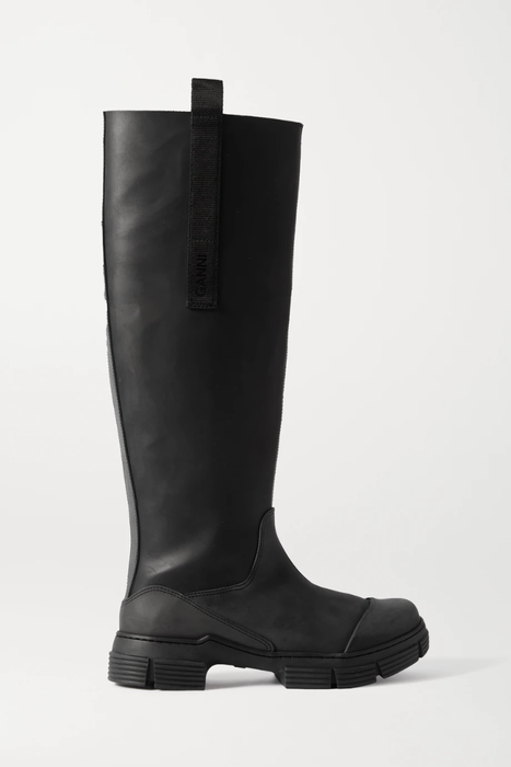 유럽직배송 가니 GANNI Grosgrain-trimmed rubber knee boots 22831760542607794