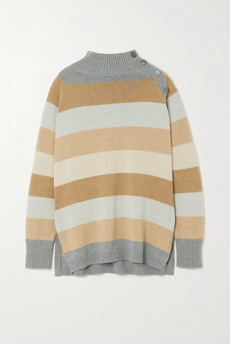 유럽직배송 로로피아나 스웨터 LORO PIANA Button-detailed striped cashmere sweater 25185454455996685