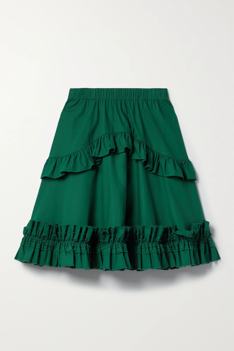 유럽직배송 제이슨우 스커트 JASON WU Ruffled tiered cotton-poplin skirt 34344356236750652