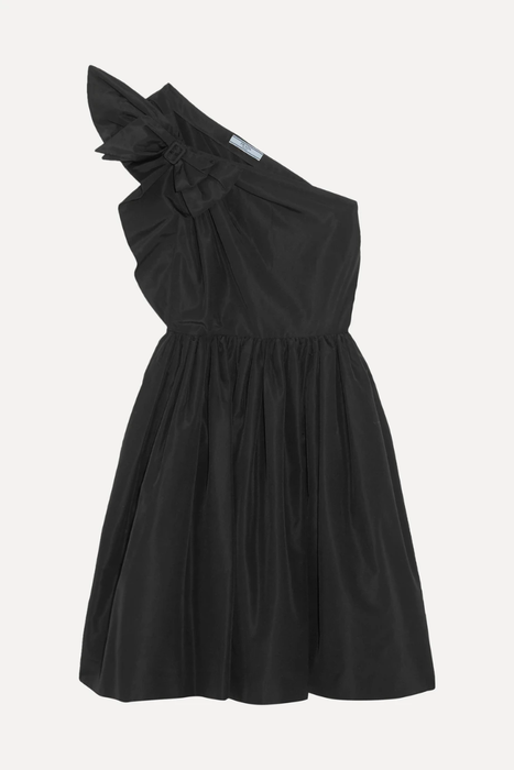 유럽직배송 프라다 PRADA One-shoulder bow-embellished silk-faille dress 665933302095106