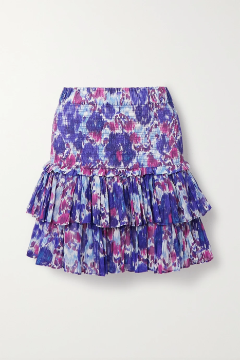 유럽직배송 이자벨마랑에뚜왈 미니스커트 ISABEL MARANT ÉTOILE Naomi shirred tiered ruffled printed cotton-voile mini skirt 24665545640578042