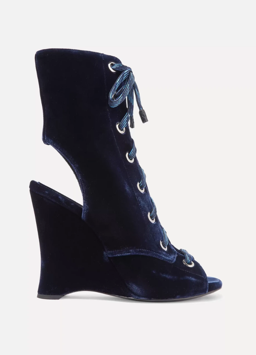 유럽직배송 프라다 PRADA Embellished velvet boots 210639900950