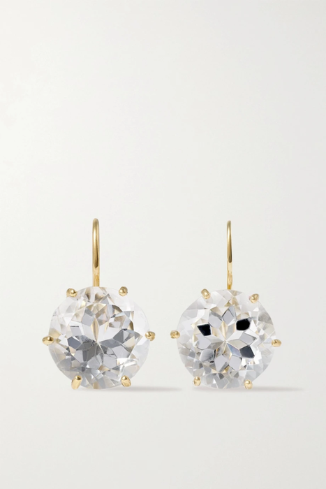 유럽직배송 ANDREA FOHRMAN 18-karat gold rock crystal earrings 17411127376130357