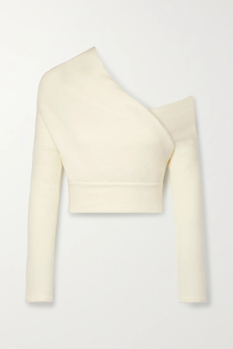 유럽직배송 알투자라 스웨터 ALTUZARRA Eugenia off-the-shoulder cropped cotton-blend bouclé sweater 25185454455946851