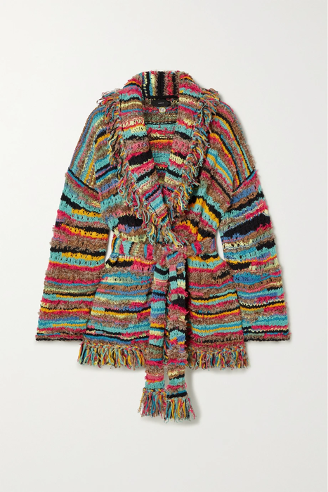 유럽직배송 알라누이 가디건 ALANUI Over The Rainbow fringed striped jacquard-knit cotton-blend cardigan 25185454455940665