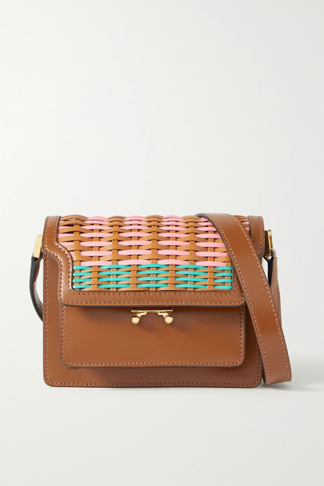 유럽직배송 마르니 MARNI Trunk mini woven matte and patent-leather shoulder bag 22250442026208876