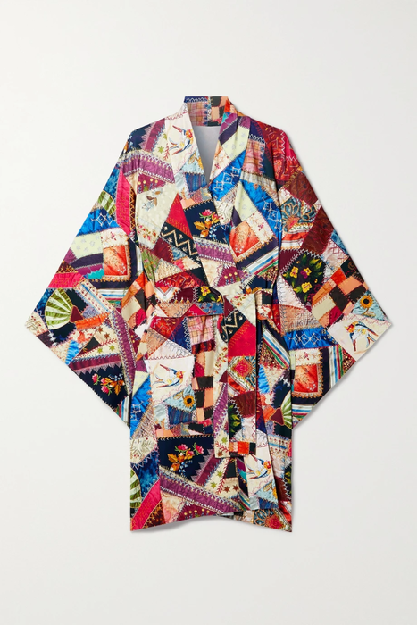 유럽직배송 노르마카말리 NORMA KAMALI Patchwork printed stretch-jersey robe 34344356236522851