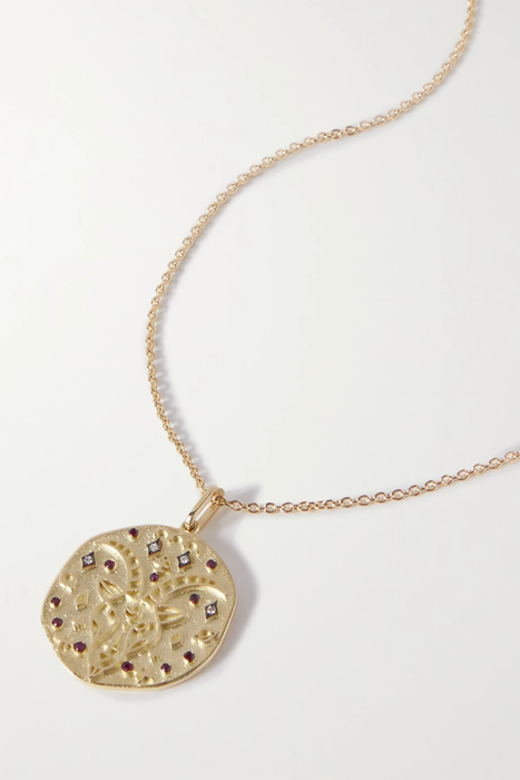 유럽직배송 CHARMS COMPANY Zodiac Virgo 14-karat gold, sapphire and diamond necklace 28941591747010146