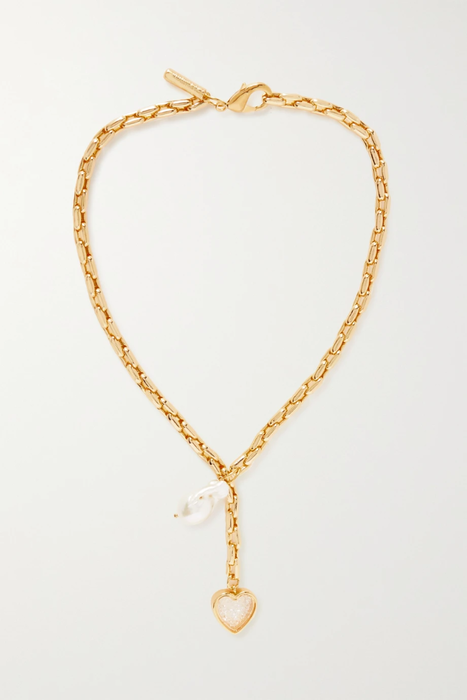 유럽직배송 타임리스펄리 TIMELESS PEARLY Gold-tone, pearl and crystal necklace 34344356237110675
