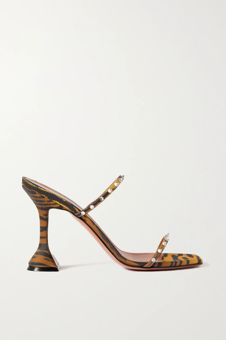 유럽직배송 아미나무아디 AMINA MUADDI Karma embellished leopard-print satin sandals 17411127376724569