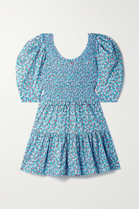 유럽직배송 Sea SEA Lilly ruffled smocked printed cotton mini dress 32027475399500816