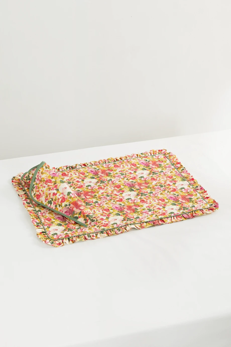 유럽직배송 LORETTA CAPONI Floral-print cotton placemat and napkin set 27086482324492975
