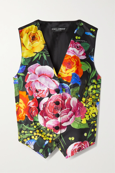 유럽직배송 돌체앤가바나 DOLCE &amp; GABBANA Floral-print silk-blend shantung and satin vest 25185454455964159
