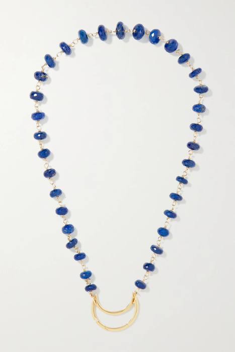 유럽직배송 ANDREA FOHRMAN Crescent Moon 14-karat gold, lapis lazuli and diamond necklace 17411127376107412