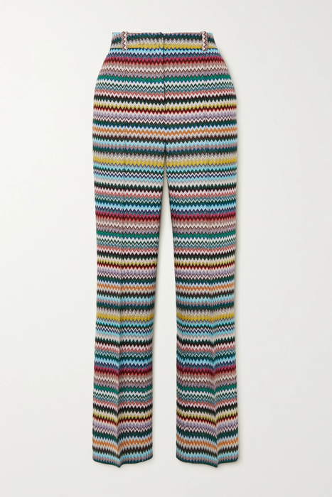 유럽직배송 미쏘니 팬츠 MISSONI Metallic striped crochet-knit straight-leg pants 25185454456045821
