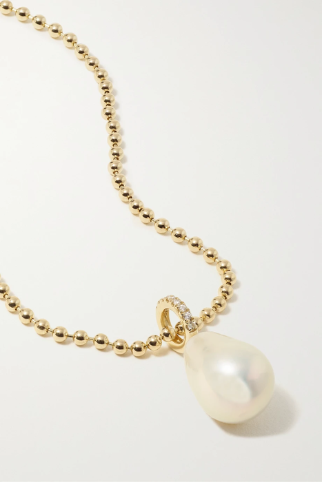 유럽직배송 MIZUKI 14-karat gold, pearl and diamond necklace 36856120585520360