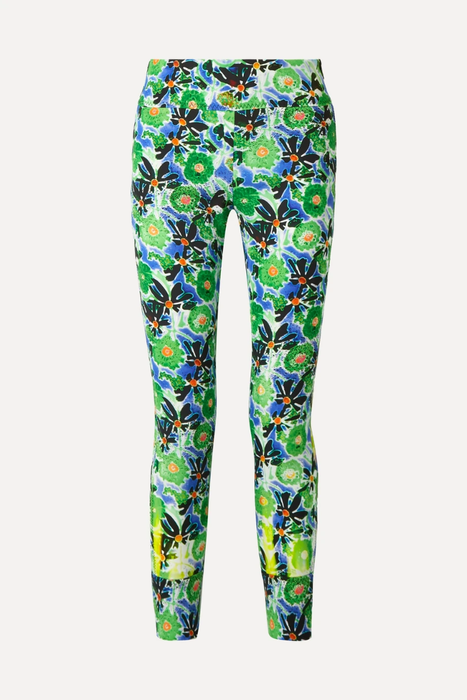 유럽직배송 프라다 PRADA Zip-embellished floral-print stretch-jersey leggings 210640278889