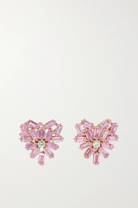 유럽직배송 수잔케일런 귀걸이 SUZANNE KALAN 18-karat rose gold, sapphire and diamond earrings 23841192565741841