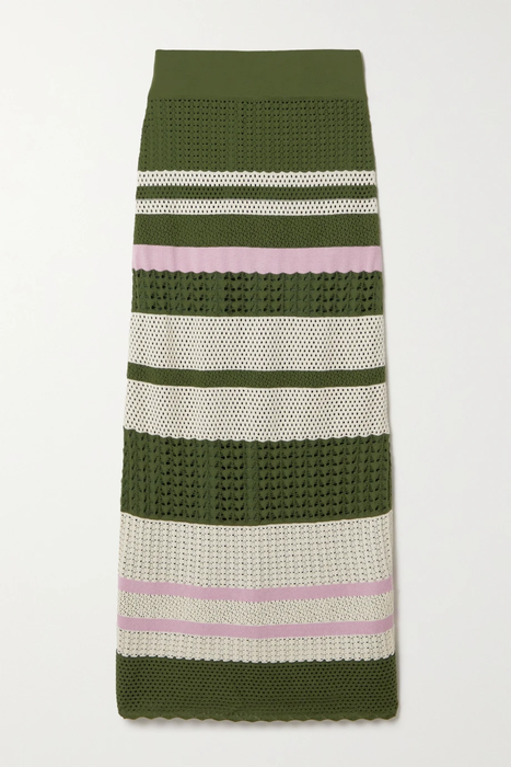 유럽직배송 요한나오르티츠 스커트 JOHANNA ORTIZ + NET SUSTAIN striped pointelle-knit Pima cotton midi skirt 29419655931999121