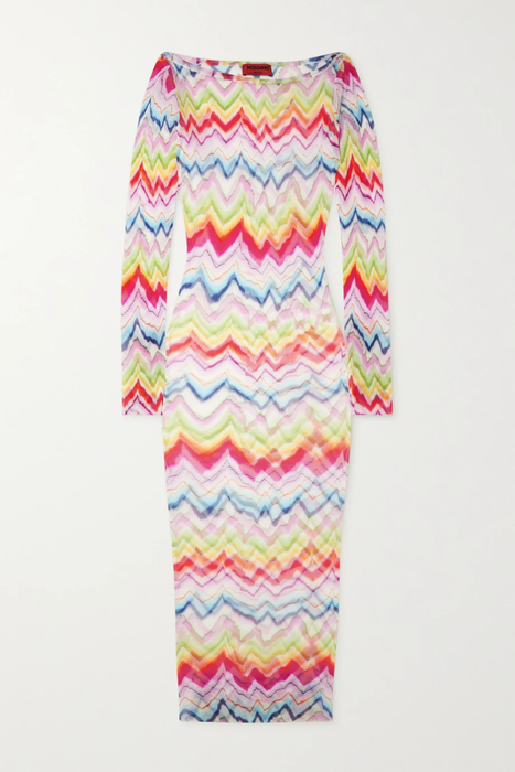유럽직배송 미쏘니 MISSONI Mare striped stretch-tulle midi dress 36856120584999647