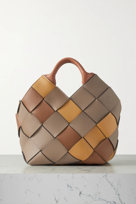 유럽직배송 로에베 LOEWE Basket small woven color-block leather tote 23841192565760398