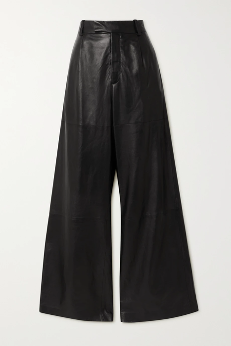 유럽직배송 아미리 팬츠 AMIRI Pleated leather wide-leg pants 24772899113285216