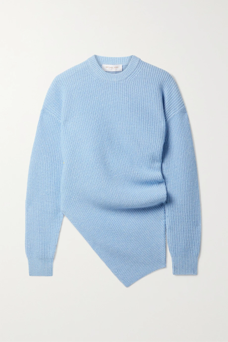 유럽직배송 마이클코어스콜렉션 스웨터 MICHAEL KORS COLLECTION Asymmetric ribbed cashmere and linen-blend sweater 29419655932420040
