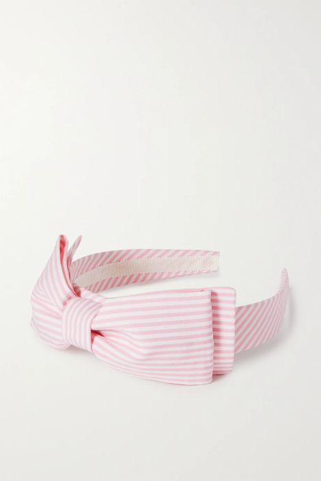 유럽직배송 알렉산드라리치 헤드밴드 ALESSANDRA RICH Bow-embellished striped cotton headband 33258524072686158