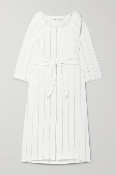 유럽직배송 마라호프만 원피스 MARA HOFFMAN Shay belted striped organic cotton and linen-blend midi dress 24772899113571998
