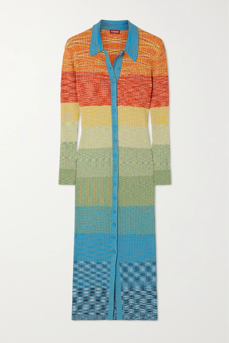 유럽직배송 스타우드 원피스 STAUD Space-dyed stretch-knit midi dress 33258524072417620