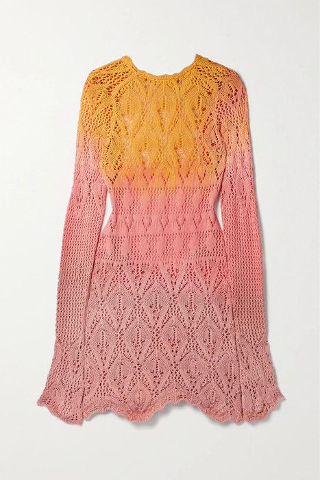 유럽직배송 아티코 미니원피스 THE ATTICO Ombré open-back pointelle-knit cotton mini dress 33258524072553765