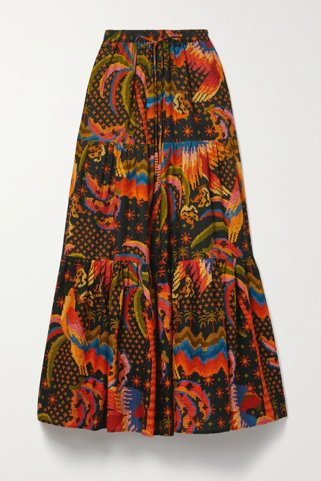유럽직배송 팜리오 스커트 FARM RIO Printed linen-blend voile maxi skirt 38063312418132674