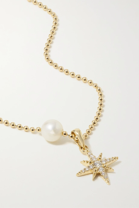 유럽직배송 미즈키 목걸이 MIZUKI 14-karat gold, diamond and pearl necklace 36856120585520363
