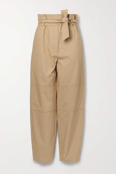 유럽직배송 막스마라 팬츠 MAX MARA Canossa belted cotton-blend twill tapered pants 29419655932408371