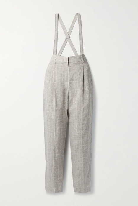 유럽직배송 브루넬로쿠치넬리 BRUNELLO CUCINELLI Striped metallic linen straight-leg pants 29419655932434127