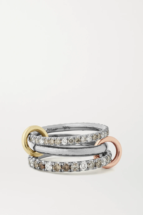 유럽직배송 스피넬리 킬콜린 반지 SPINELLI KILCOLLIN Scorpio Deux set of three 18-karat blackened, yellow and rose gold diamond rings 16301891330145013