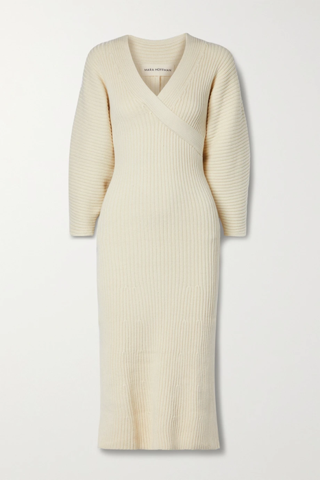 유럽직배송 마라호프만 원피스 MARA HOFFMAN Samira wrap-effect ribbed organic cotton-blend midi dress 24772899113572184