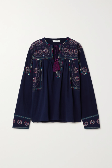 유럽직배송 이자벨마랑에뚜왈 블라우스 ISABEL MARANT ÉTOILE Treya tasseled embroidered cotton-jacquard blouse 24665545640595023