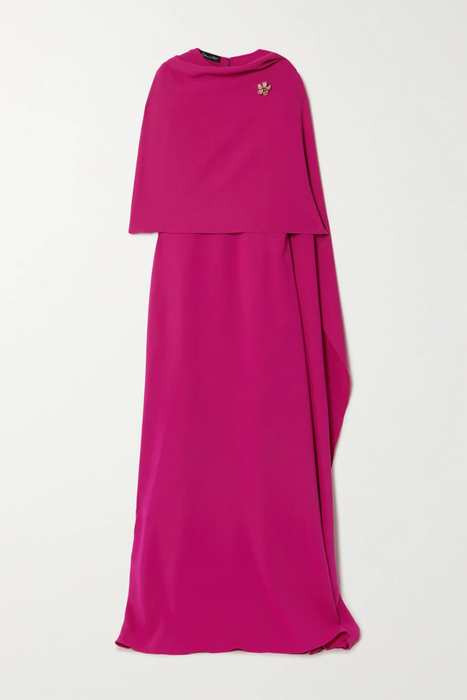 유럽직배송 오스카르데라렌타 OSCAR DE LA RENTA Cape-effect embellished silk-blend gown 36856120585602160