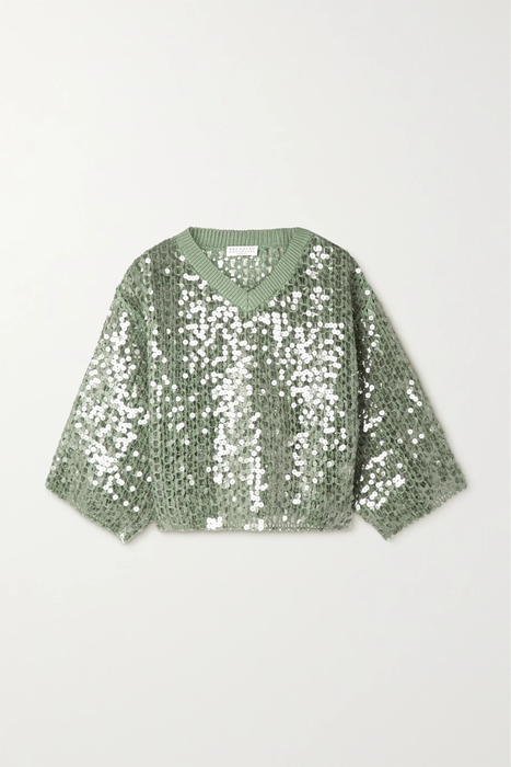 유럽직배송 브루넬로쿠치넬리 BRUNELLO CUCINELLI Sequined crocheted jute-blend sweater 29419655932434147