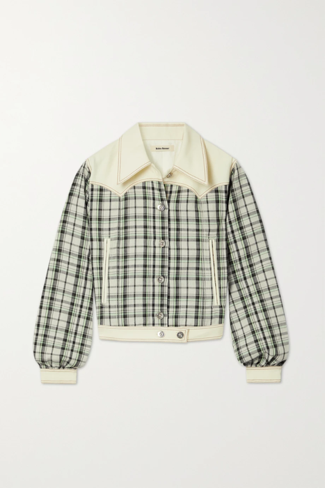 유럽직배송 웨일스보너 자켓 WALES BONNER Sgou paneled checked linen and cotton-blend jacket 24772899113267401