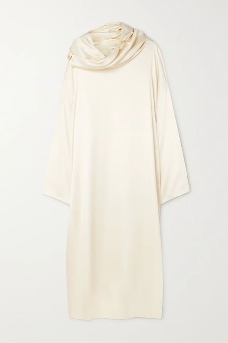 유럽직배송 더로우 THE ROW Santia draped-collar silk-satin midi dress 38063312419858336