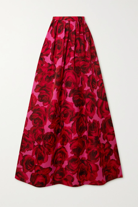 유럽직배송 캐롤리나헤레라 스커트 CAROLINA HERRERA Floral-print silk-gazar maxi skirt 24062987016702474