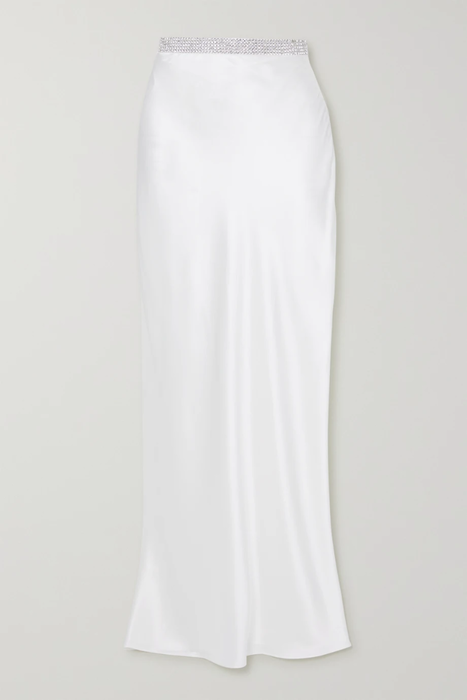 유럽직배송 MICHAEL LO SORDO Crystal-embellished silk-satin maxi skirt 22250442026357870